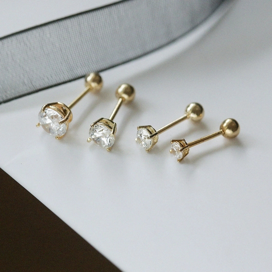 Shine Bright 925 Sterling Silver Zircon Geometric Ear Studs-Bijou Crush