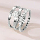 Elegant Heart Shape 304 Stainless Steel Zircon Gold Plated Inlay Rings-Bijou Crush