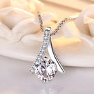 Geo Sparkle Pendant – 925 Sterling Silver with Zircon Inlay Necklace-Bijou Crush