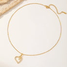 Sweet Heart Shape 304 Stainless Steel Copper Zircon 18K Gold Plated Inlay Pendant Necklace-Bijou Crush