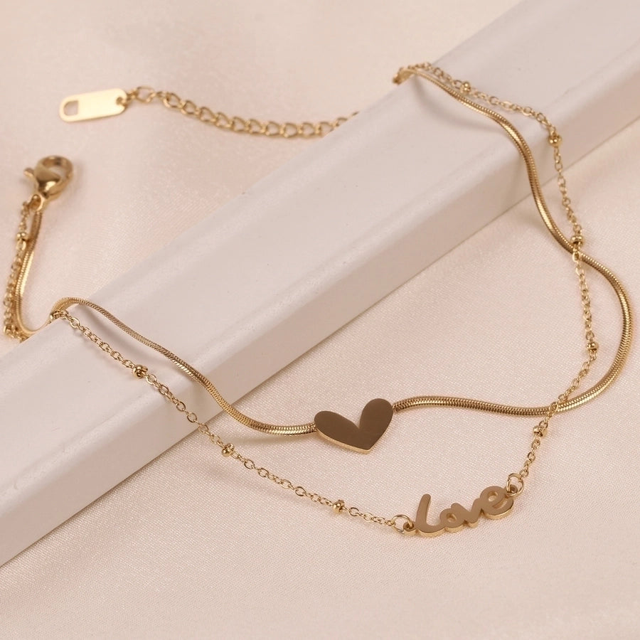 Trendy Letter Anklet in Titanium Steel Finish-Bijou Crush
