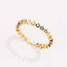 Geometric Rings with Artificial Gemstones in 925 Sterling Silver-Bijou Crush