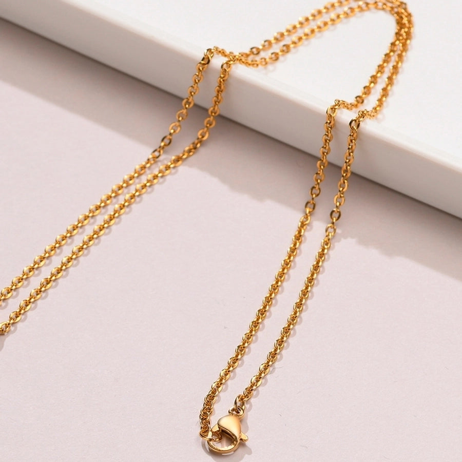 Jewelry Simple Style Letter 201 Stainless Steel Gold Plated Plating Stainless Steel Necklaces-Bijou Crush