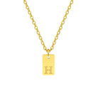 304 Stainless Steel 18K Gold Plated IG Style Letter Pendant Necklace-Bijou Crush