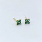 925 Sterling Silver Artificial Diamond Flower Stud Earrings-Bijou Crush