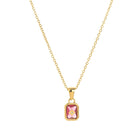 Simple Style Rectangle 304 Stainless Steel Zircon 18K Gold Plated Inlay Pendant Necklace-Bijou Crush