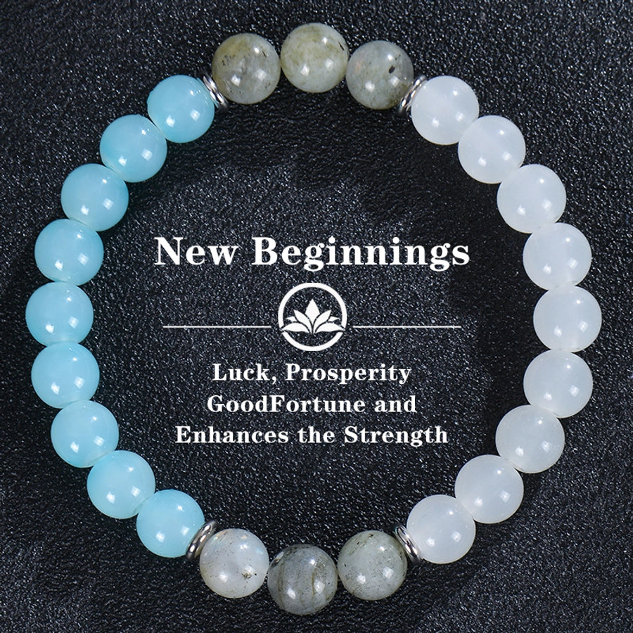 Handmade Natural Stone Bracelet – Timeless Round Gem Elegance-Bijou Crush