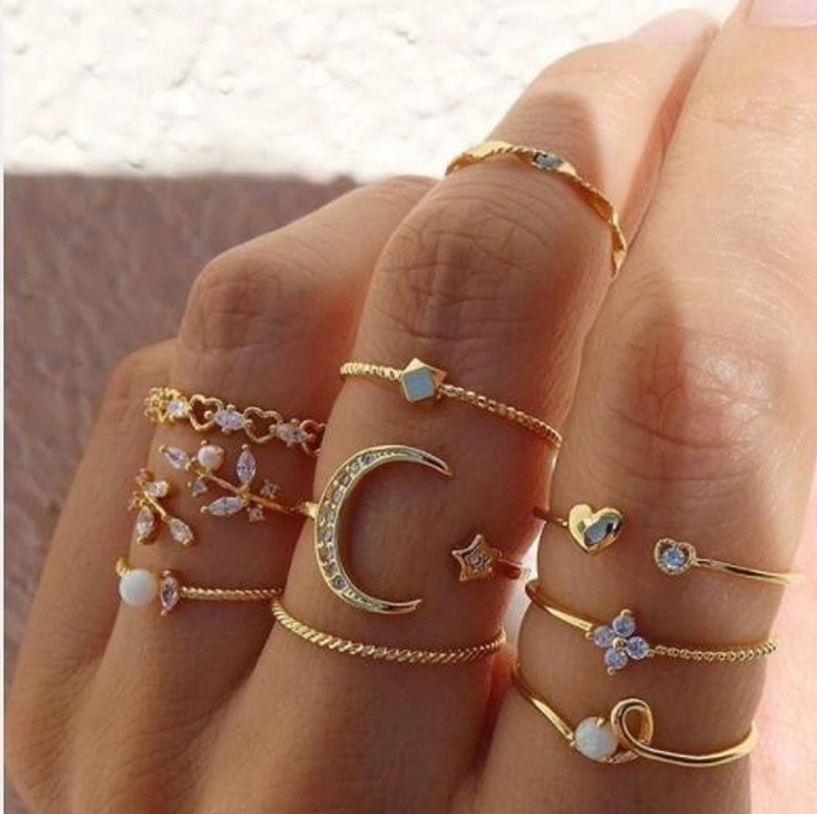 Simple Style Geometric Alloy Plating Rhinestones Women's Ring-Bijou Crush