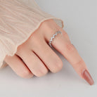 18K Gold-Plated 925 Sterling Silver Zircon Round Ring-Bijou Crush