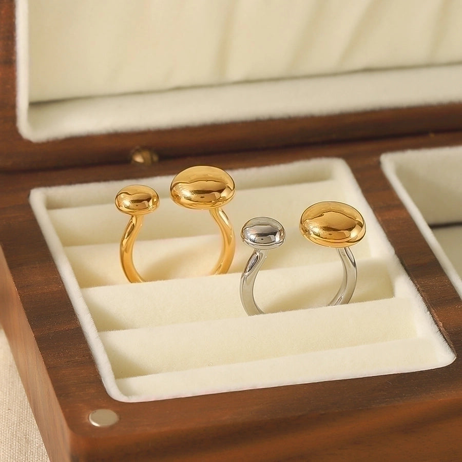 Minimalist Open Circle Rings – Polished Elegance in 18K Gold-Plated Stainless Steel-Bijou Crush