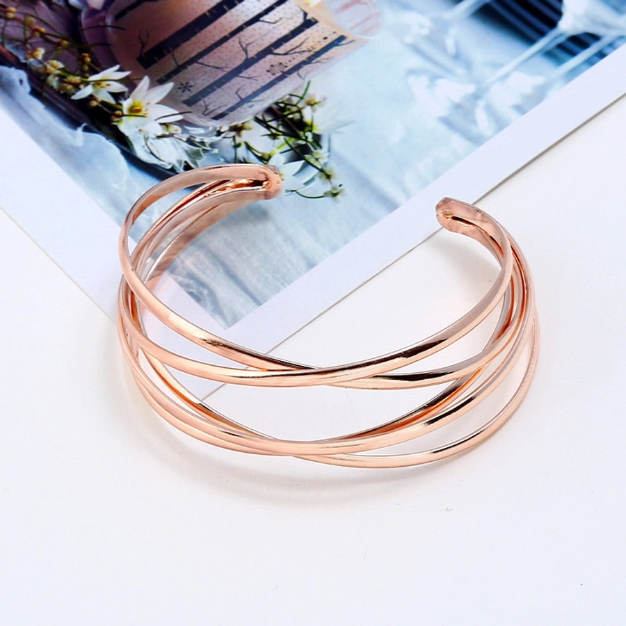 Retro Simple Style Solid Color Iron Women's Bangle Bracelet-Bijou Crush
