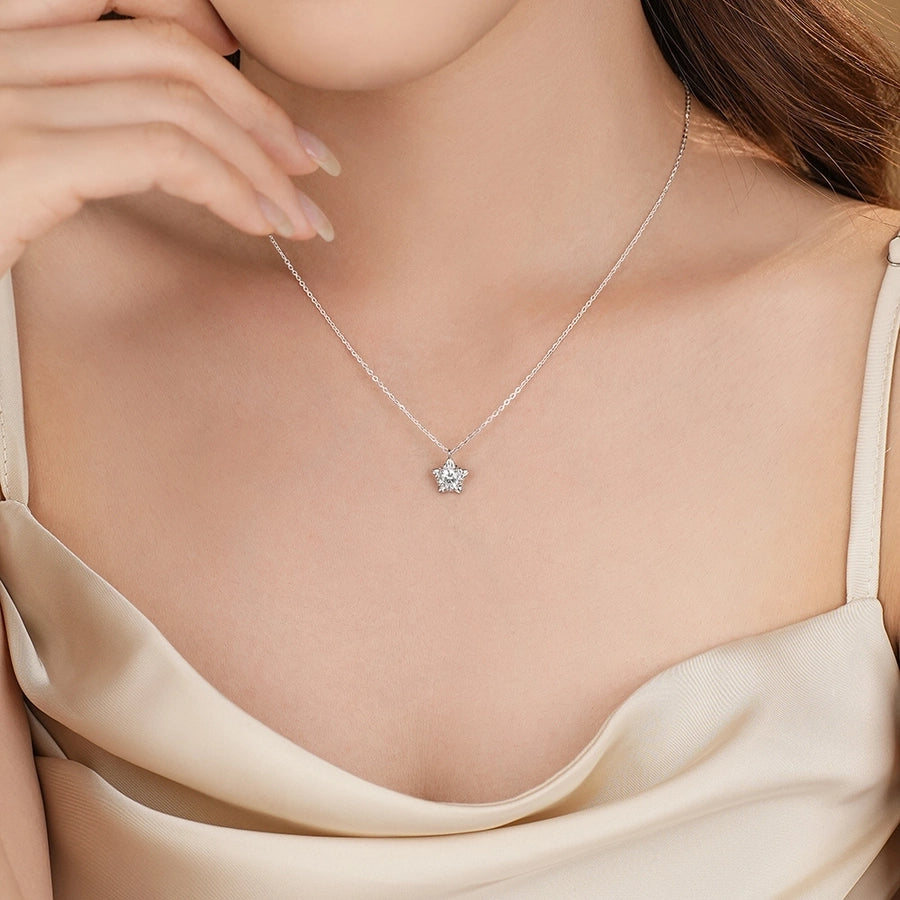 Pentagram Charm Cable Chain Necklace-Bijou Crush