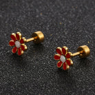 Simple Style Flower 304 Stainless Steel No Inlaid Earrings Ear Studs-Bijou Crush