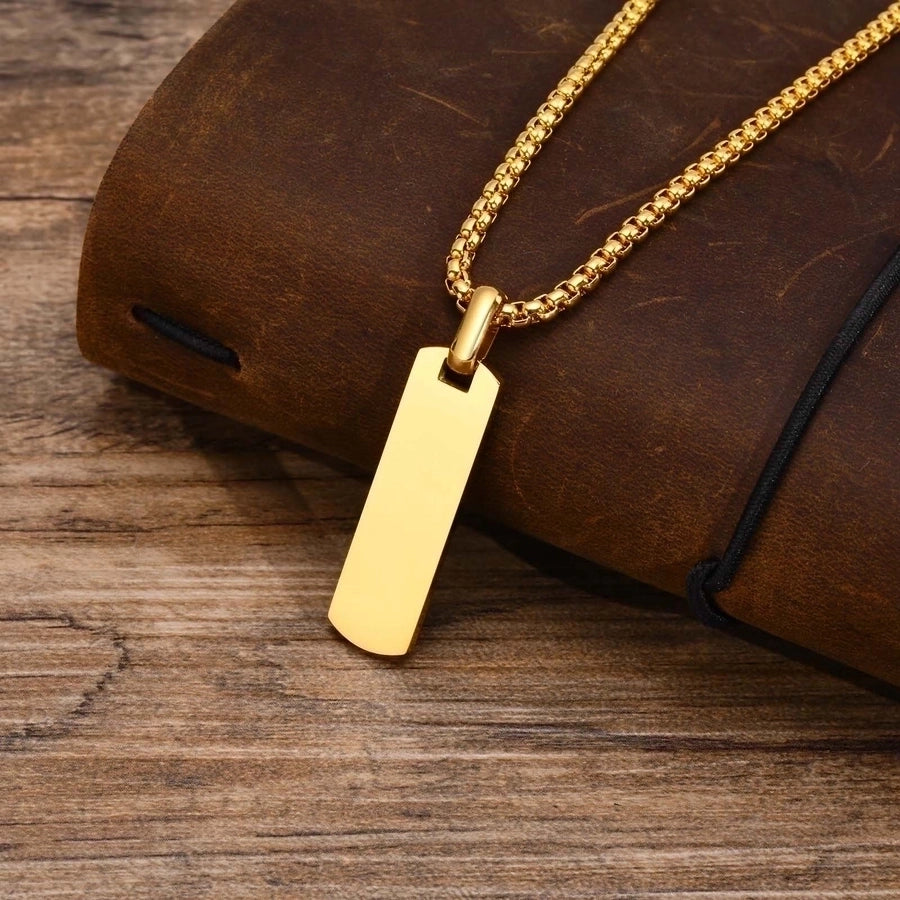 304 Stainless Steel Simple Style Polishing Square Men's Necklace-Bijou Crush