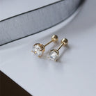 Shine Bright 925 Sterling Silver Zircon Geometric Ear Studs-Bijou Crush