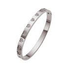 Casual Simple Style Heart Shape Titanium Steel 18K Gold Plated Rhinestones Bangle Bracelets-Bijou Crush