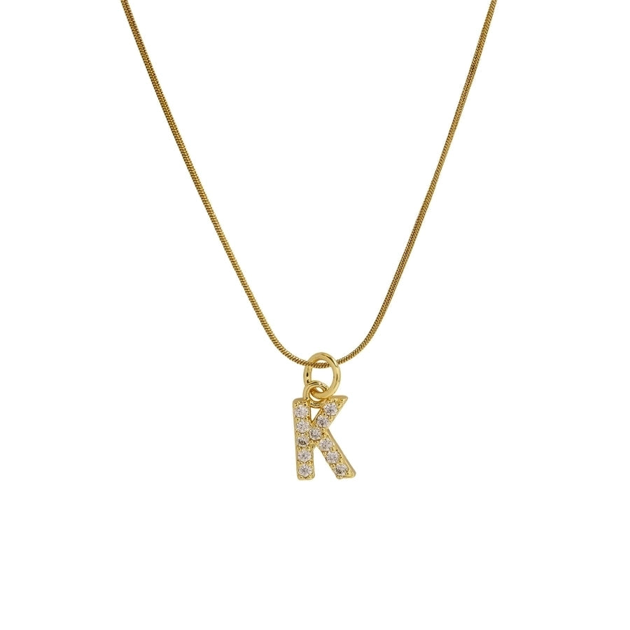 Blingy Letter Charm Snatched Snake Chain Necklace-Bijou Crush