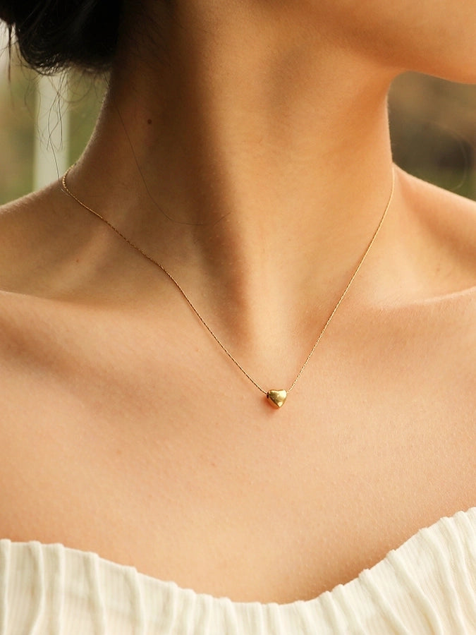 18K Gold Sweetheart Pendant - Stainless Steel Drip with Major Heart Energy-Bijou Crush