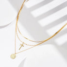 925 Sterling Silver Gold Cross Pendant Necklace-Bijou Crush