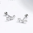 925 Sterling Silver Zircon Geometric Screw Back Stud Earrings-Bijou Crush