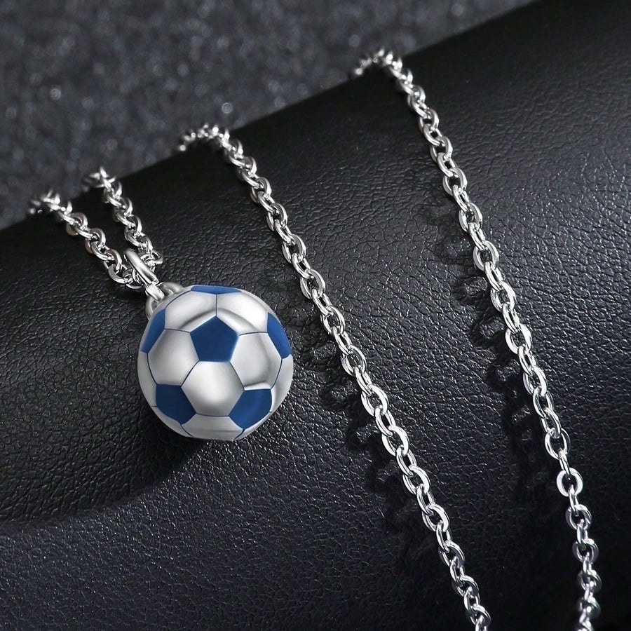 Casual Basketball Football Stainless Steel Enamel Unisex Pendant Necklace-Bijou Crush