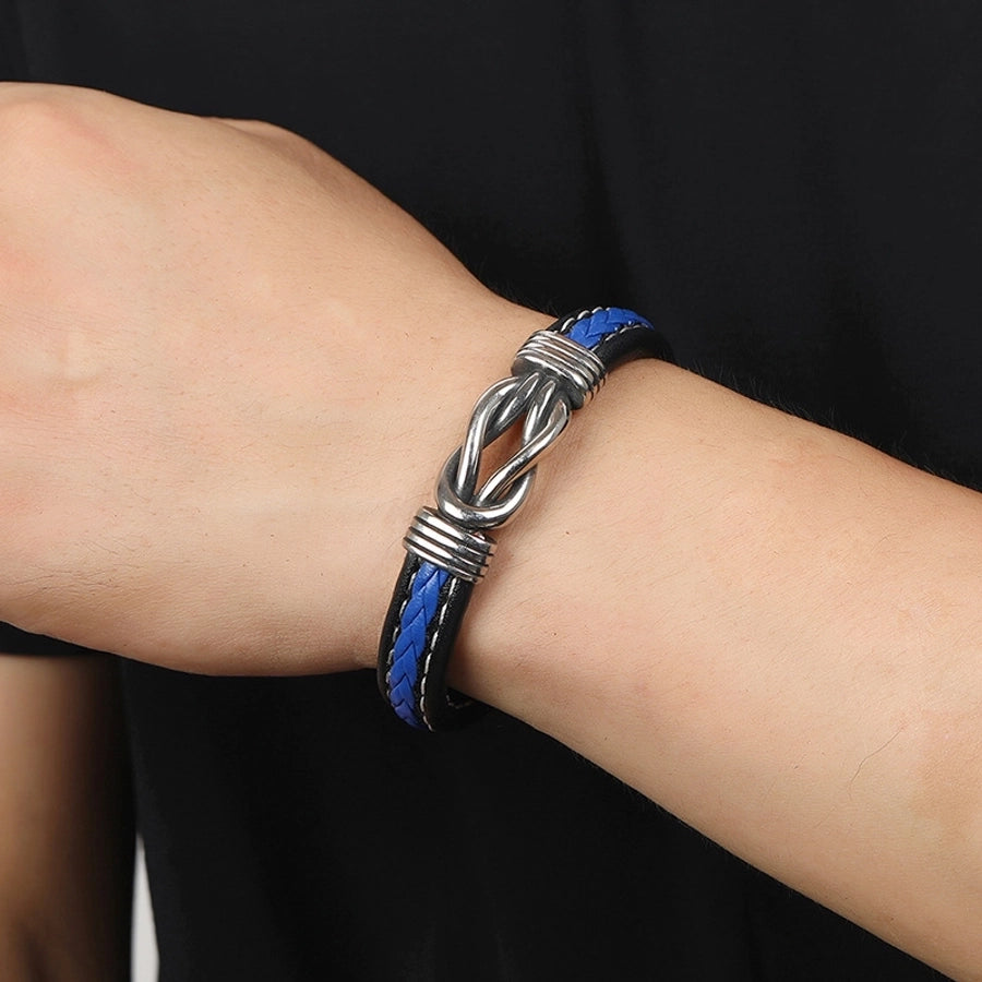 Two-Tone Leather Bracelet with Magnetic Clasp – Effortless Vibes-Bijou Crush