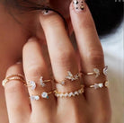 Simple Style Geometric Alloy Plating Rhinestones Women's Ring-Bijou Crush