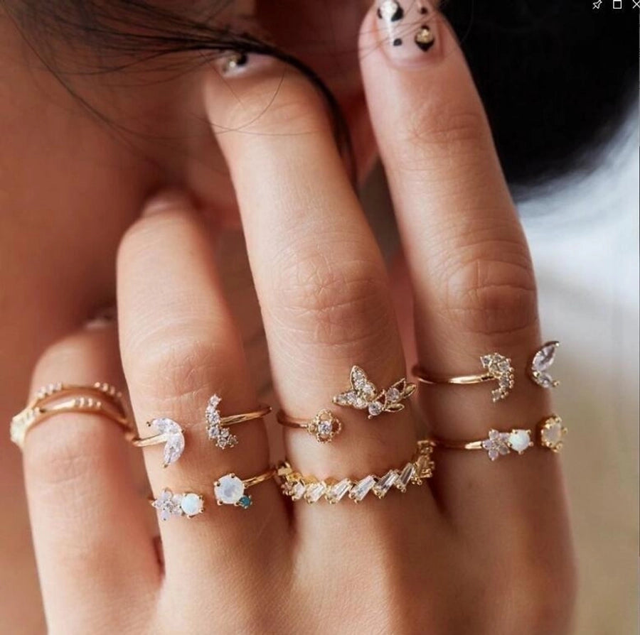 Simple Style Geometric Alloy Plating Rhinestones Women's Ring-Bijou Crush