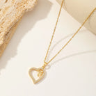 Sweet Heart Shape 304 Stainless Steel Copper Zircon 18K Gold Plated Inlay Pendant Necklace-Bijou Crush