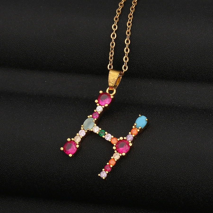 Copper Letter Copper Necklaces-Bijou Crush