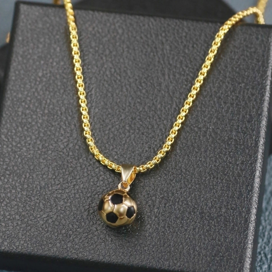 Casual Basketball Football Stainless Steel Enamel Unisex Pendant Necklace-Bijou Crush