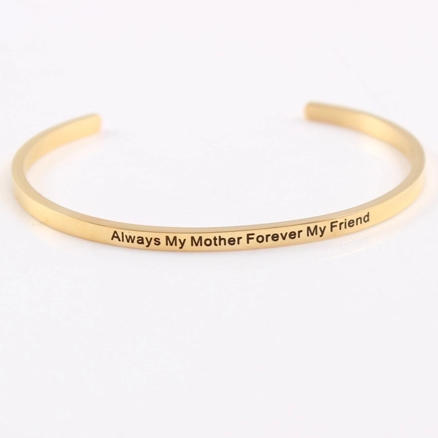 Quotes Letter Bracelet Bangle – 304 Stainless Steel-Bijou Crush