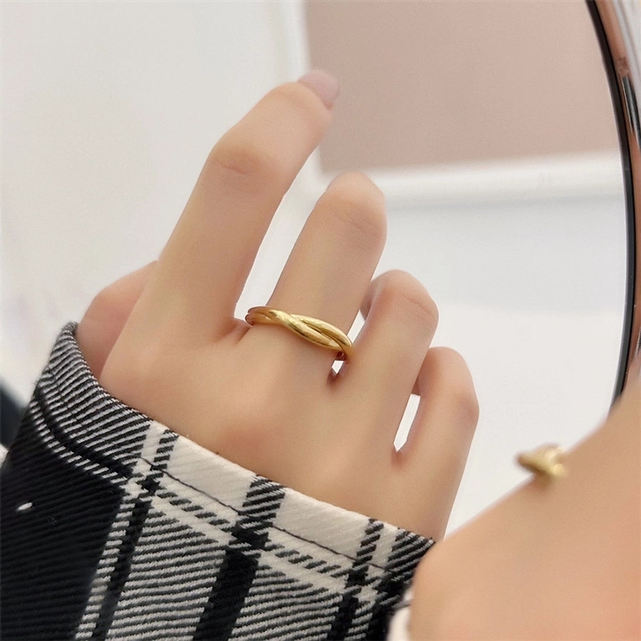 Casual Classic Style Geometric Titanium Steel Rings – Effortless Chic-Bijou Crush