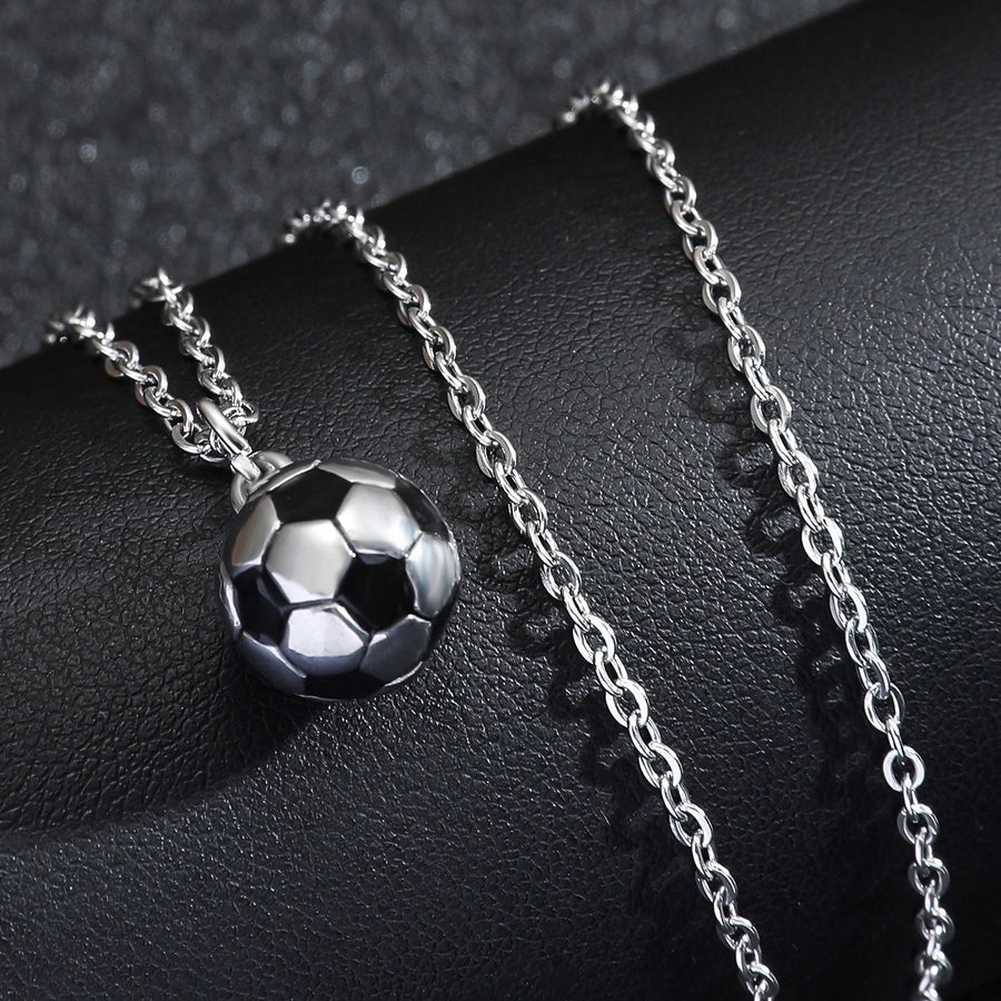 Casual Basketball Football Stainless Steel Enamel Unisex Pendant Necklace-Bijou Crush