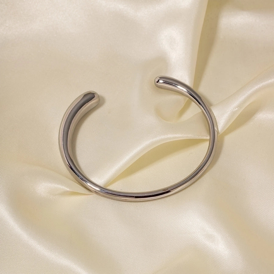 Elegant Solid Color Stainless Steel Cuff Bracelets-Bijou Crush