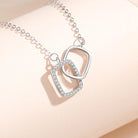 925 Sterling Silver Intertwined Square Pendant Necklace – Shimmering Rhinestone Elegance-Bijou Crush