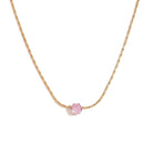 Classic Round Zircon Necklace in 18K Gold-Plated 304 Stainless Steel-Bijou Crush