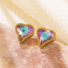 Golden Glow Heart Earrings-Bijou Crush