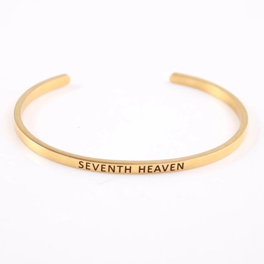 Quotes Letter Bracelet Bangle – 304 Stainless Steel-Bijou Crush