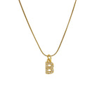 Blingy Letter Charm Snatched Snake Chain Necklace-Bijou Crush