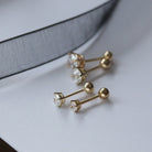 Shine Bright 925 Sterling Silver Zircon Geometric Ear Studs-Bijou Crush