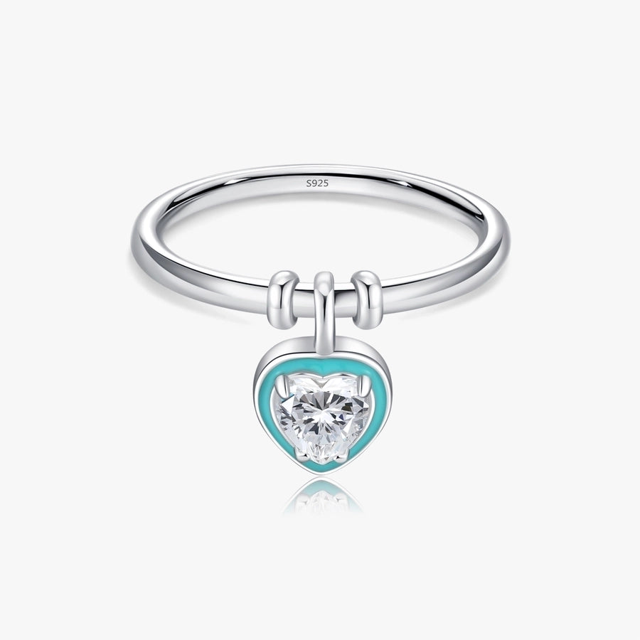 925 Sterling Silver Heart Charm Ring-Bijou Crush