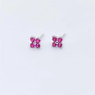 925 Sterling Silver Artificial Diamond Flower Stud Earrings-Bijou Crush