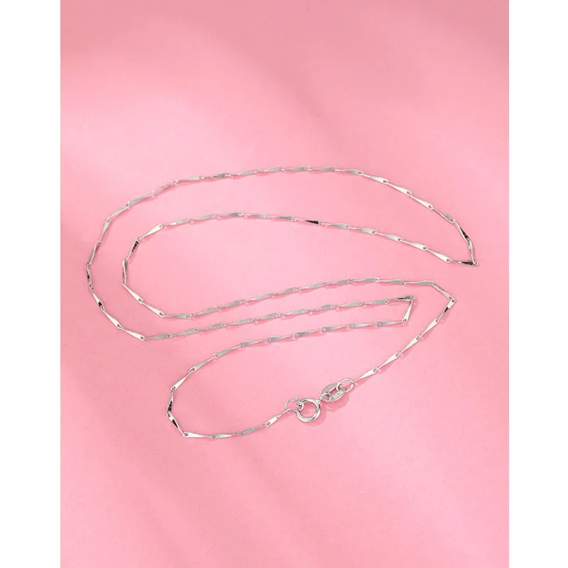 925 Sterling Silver Cable Chain Box Chain Solid Color Necklace-Bijou Crush