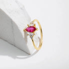 14K Gold Plated 925 Sterling Silver Zircon Geometric Rings-Bijou Crush