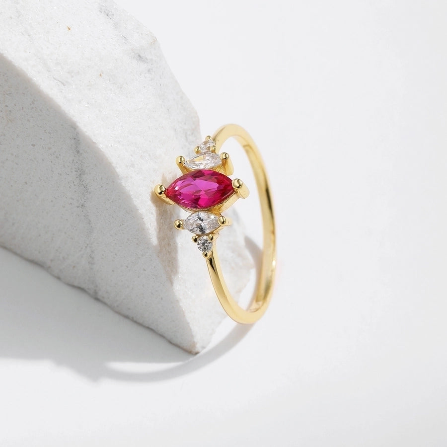 14K Gold Plated 925 Sterling Silver Zircon Geometric Rings-Bijou Crush