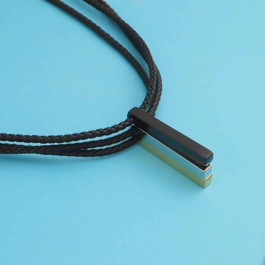 Men's Rectangle Stainless Steel Plating None 18K Gold Plated Unisex Pendant Necklace-Bijou Crush