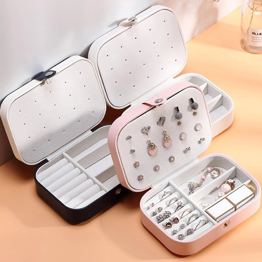 Retro Solid Color Leather Jewelry Box-Bijou Crush