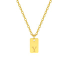 304 Stainless Steel 18K Gold Plated IG Style Letter Pendant Necklace-Bijou Crush