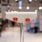 Love-Struck Red Zircon Heart Studs-Bijou Crush